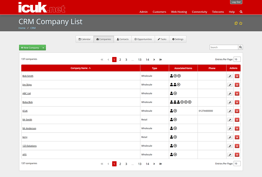 Address Book of Company Leads