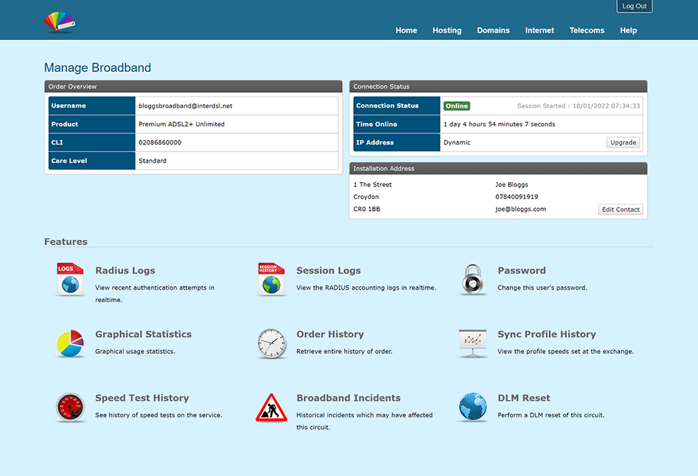 Customer Control Panel