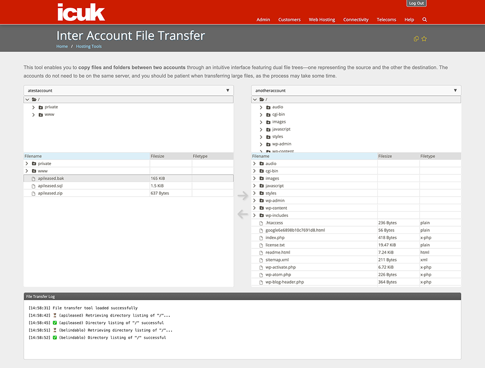 Inter-account File Transfer