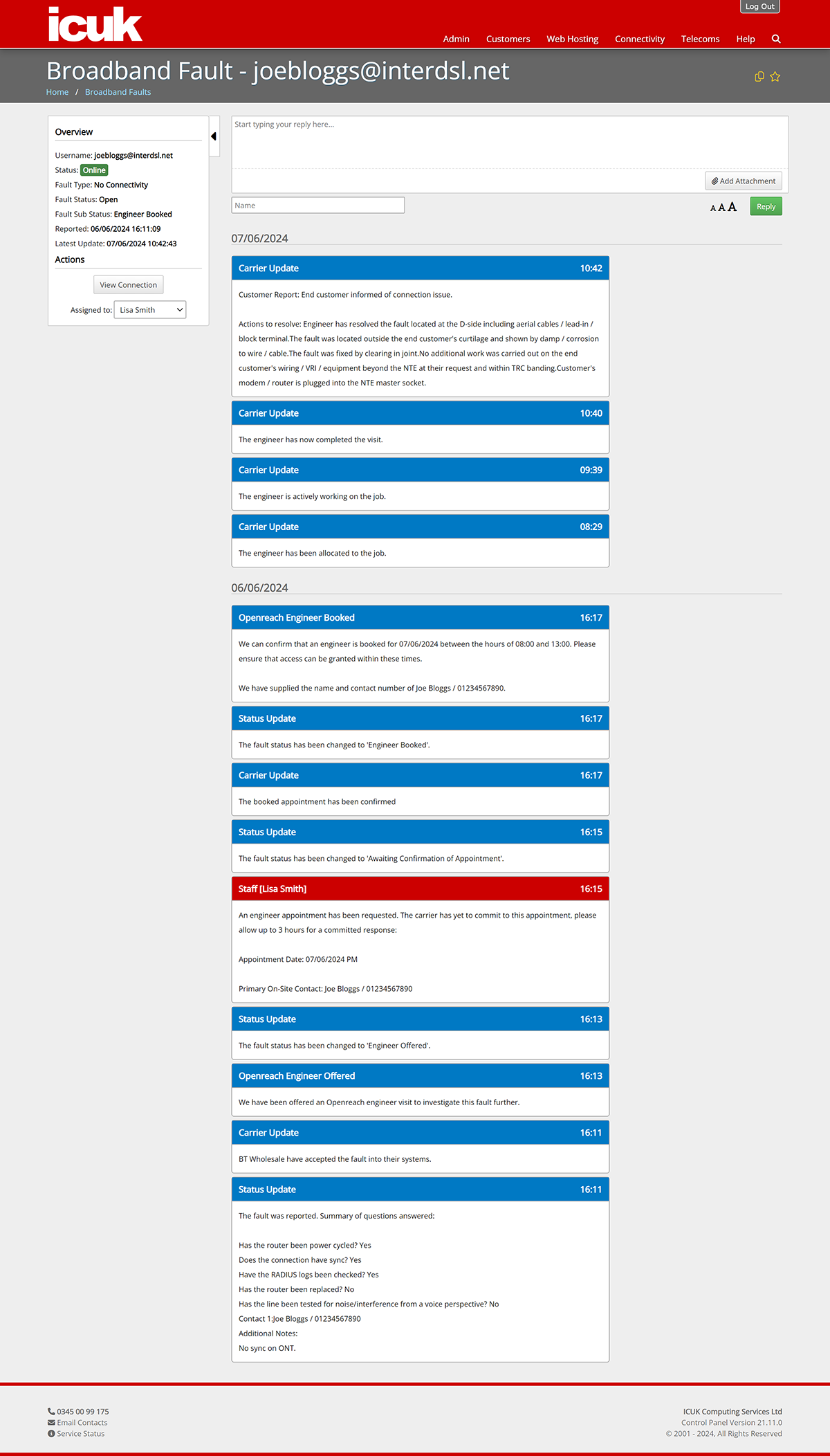 Automated Broadband Fault Raising