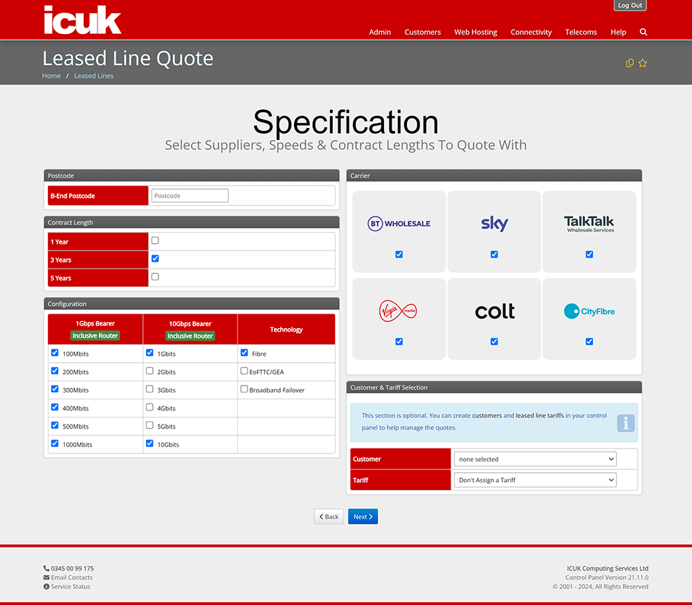 Quote Specification