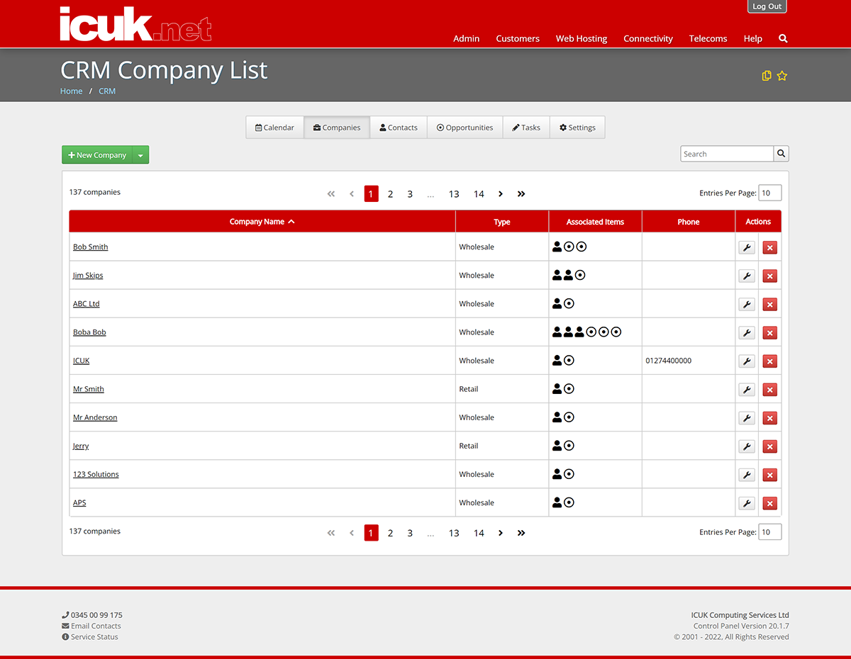 Address Book of Company Leads