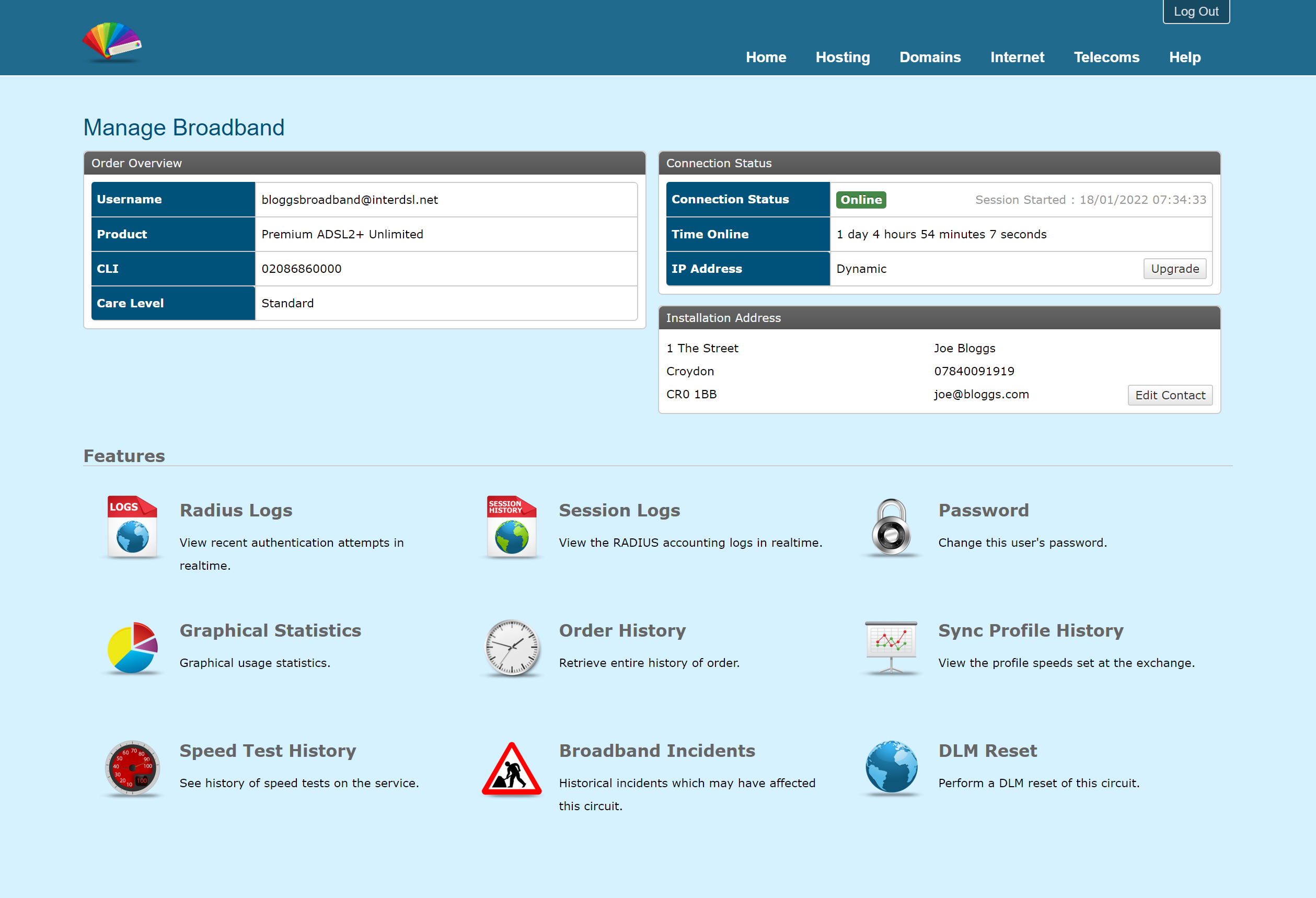 Customer Control Panel