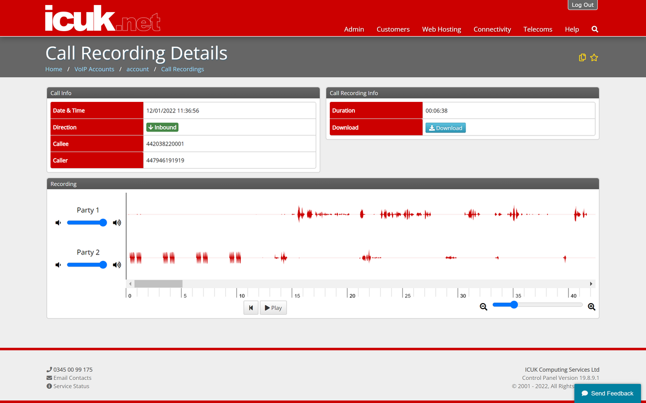Call Recording Playback